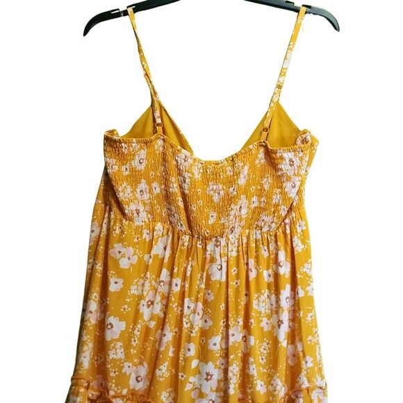 Lily Rose Yellow Floral Tie Front Swing Dress Size XXL - Picture 4 of 6